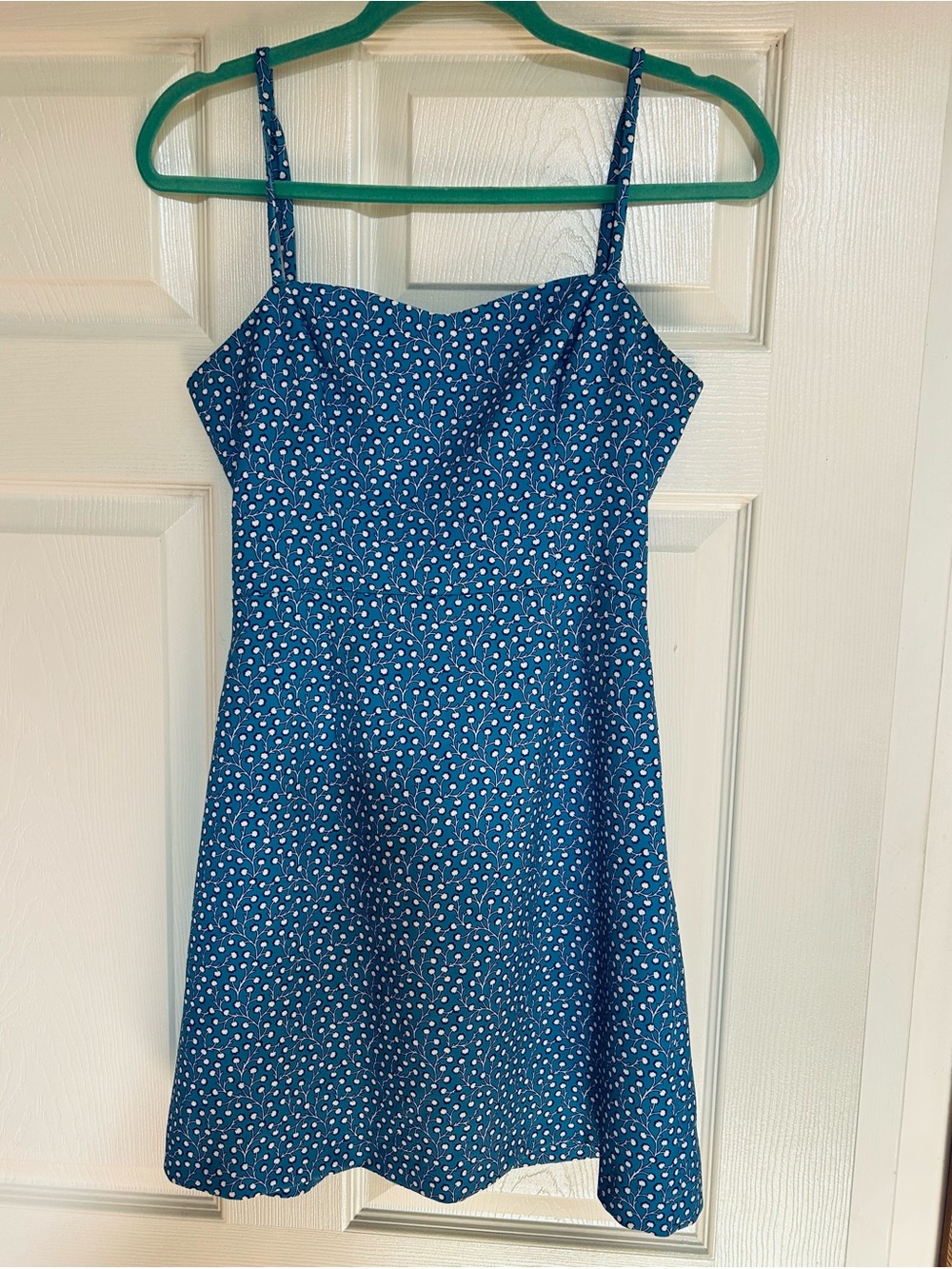 French Connection Blue Floral Print Spaghetti Strap Dress